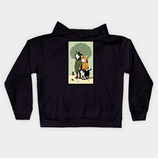 Whiskered Whimsy: Cats in Human Guise Kids Hoodie